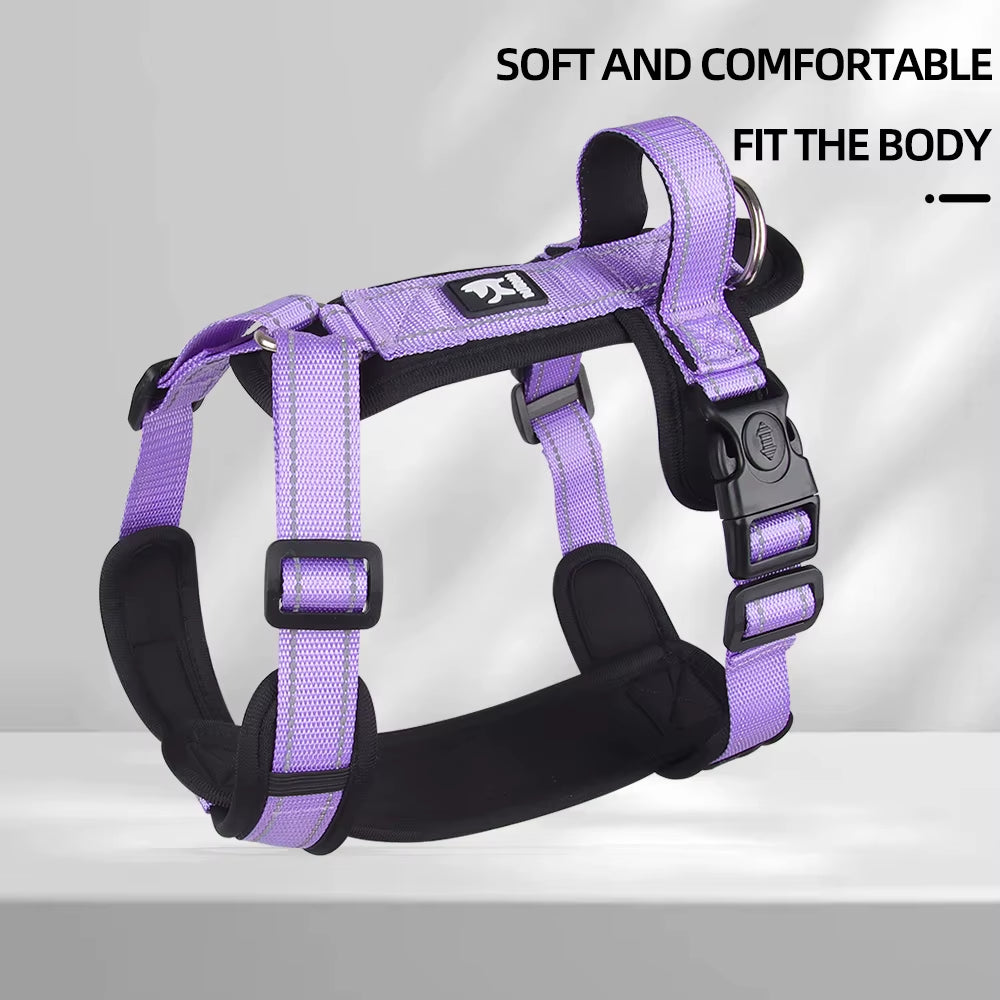 Anti-Escape Dog Harness with Handle Reflective Nylon Dog Harness Vest for Small Medium Dogs French Bulldog Walking Pet Supplies