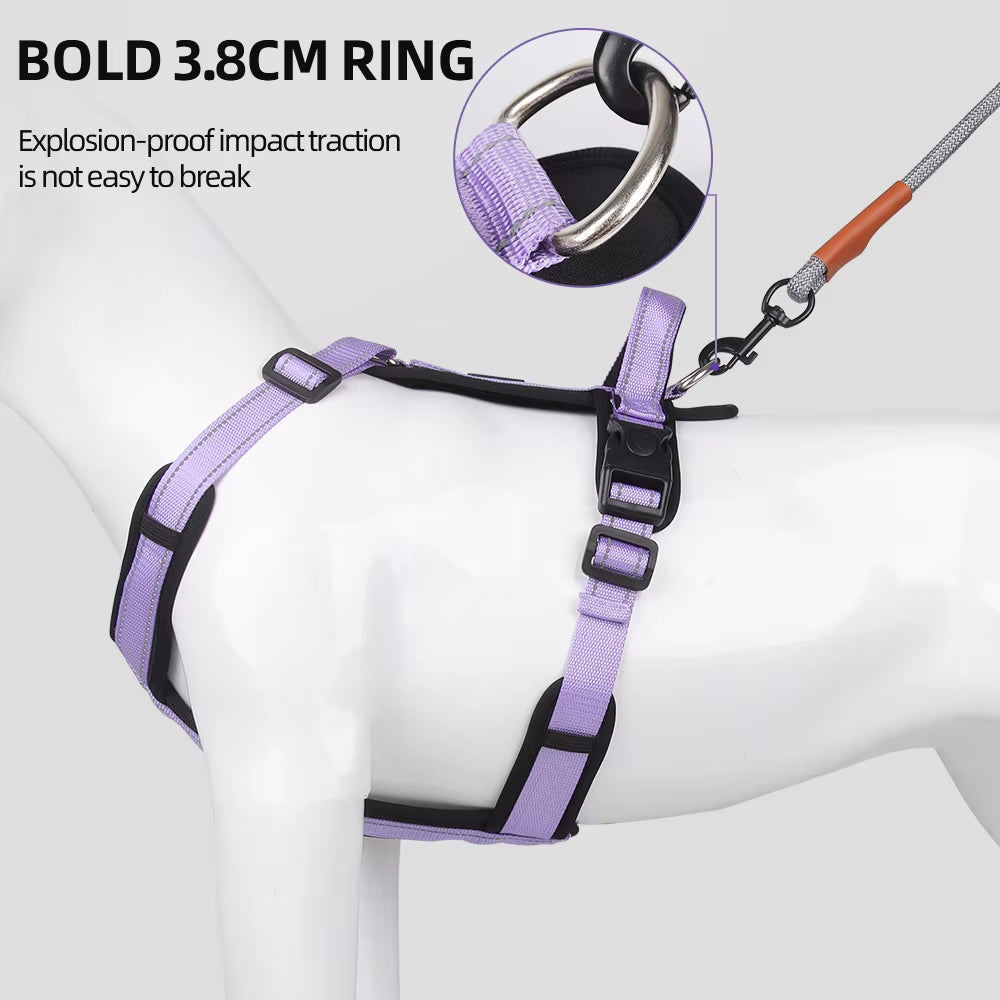 Anti-Escape Dog Harness with Handle Reflective Nylon Dog Harness Vest for Small Medium Dogs French Bulldog Walking Pet Supplies